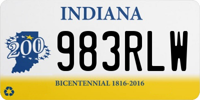 IN license plate 983RLW