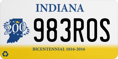 IN license plate 983ROS