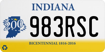 IN license plate 983RSC