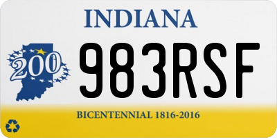 IN license plate 983RSF