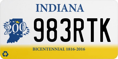 IN license plate 983RTK