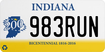 IN license plate 983RUN