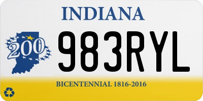 IN license plate 983RYL