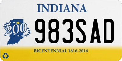 IN license plate 983SAD