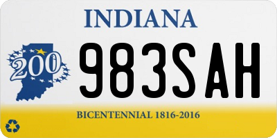 IN license plate 983SAH