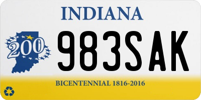 IN license plate 983SAK