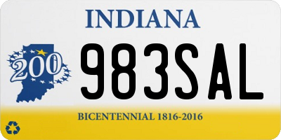 IN license plate 983SAL