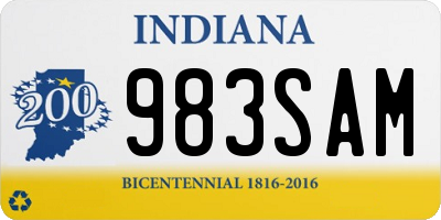 IN license plate 983SAM