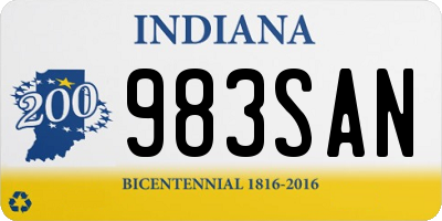 IN license plate 983SAN