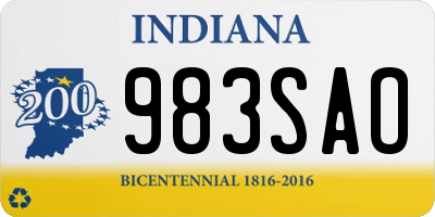 IN license plate 983SAO