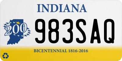 IN license plate 983SAQ