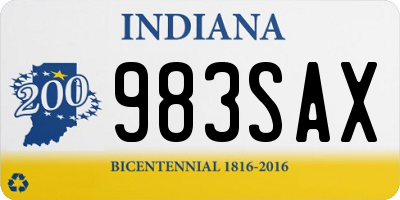 IN license plate 983SAX
