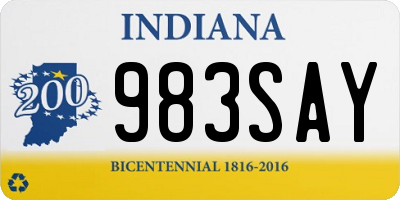 IN license plate 983SAY