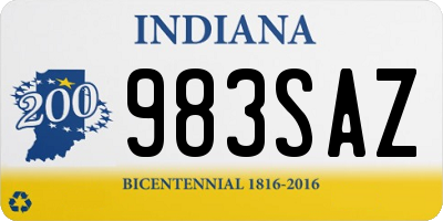 IN license plate 983SAZ