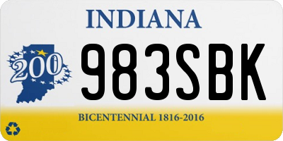 IN license plate 983SBK