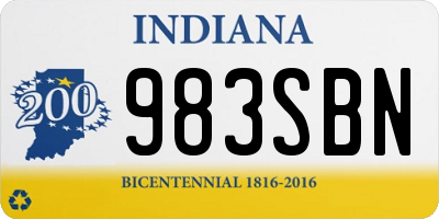 IN license plate 983SBN