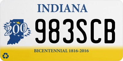 IN license plate 983SCB