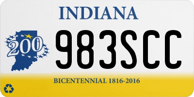 IN license plate 983SCC