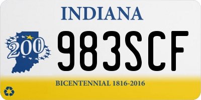 IN license plate 983SCF