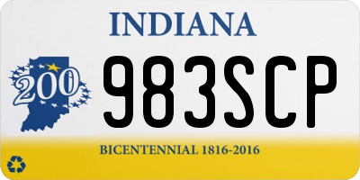 IN license plate 983SCP