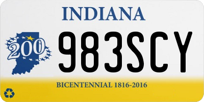 IN license plate 983SCY