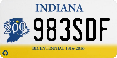 IN license plate 983SDF