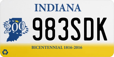 IN license plate 983SDK