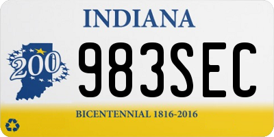 IN license plate 983SEC