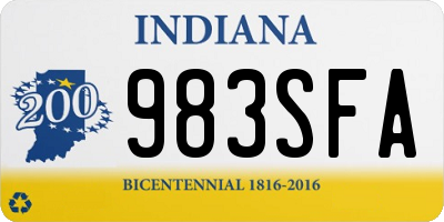 IN license plate 983SFA