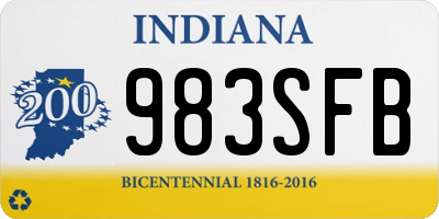 IN license plate 983SFB