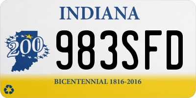 IN license plate 983SFD