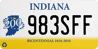 IN license plate 983SFF