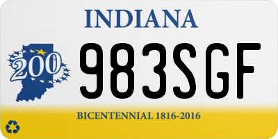 IN license plate 983SGF