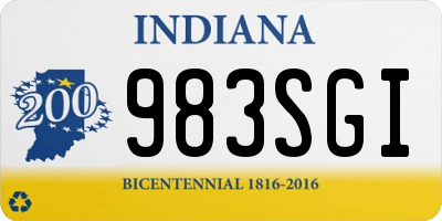 IN license plate 983SGI