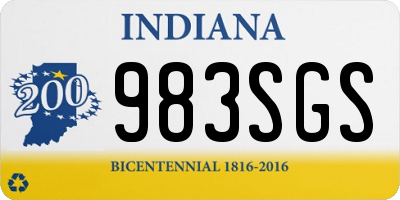 IN license plate 983SGS