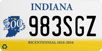 IN license plate 983SGZ