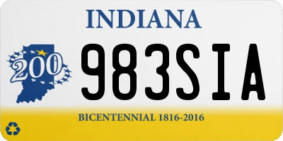 IN license plate 983SIA