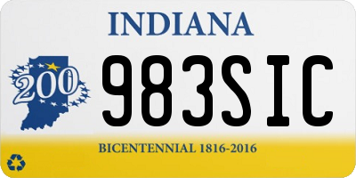 IN license plate 983SIC