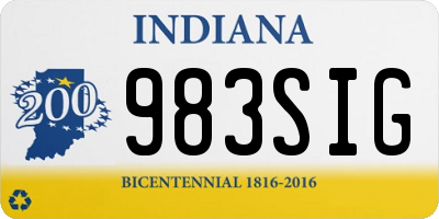 IN license plate 983SIG