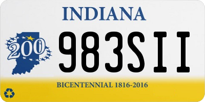 IN license plate 983SII