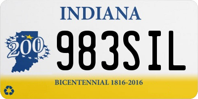 IN license plate 983SIL