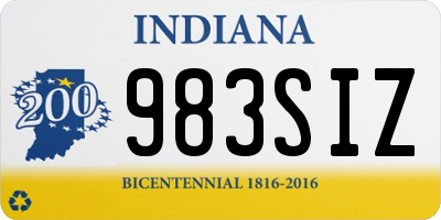 IN license plate 983SIZ