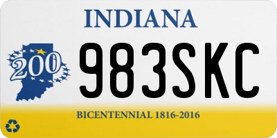 IN license plate 983SKC