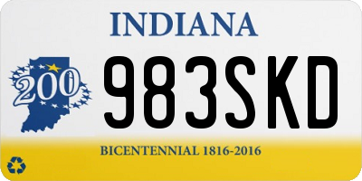 IN license plate 983SKD