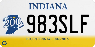 IN license plate 983SLF