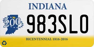 IN license plate 983SLO