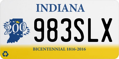 IN license plate 983SLX