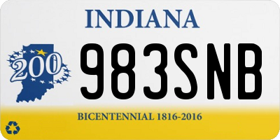 IN license plate 983SNB