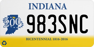 IN license plate 983SNC