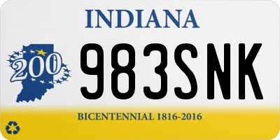 IN license plate 983SNK